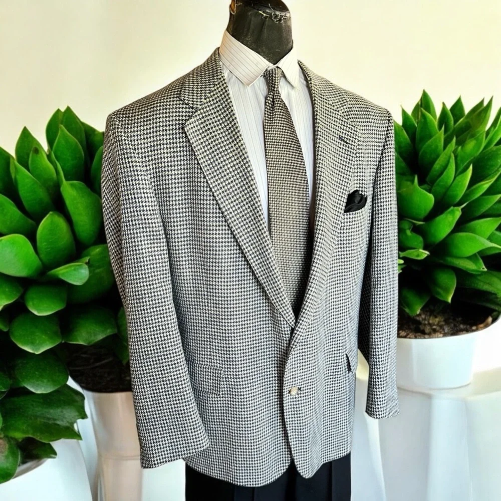 Blue and Silver Sport Coat with Wide Lapels and Classic Fit☑️VEN32